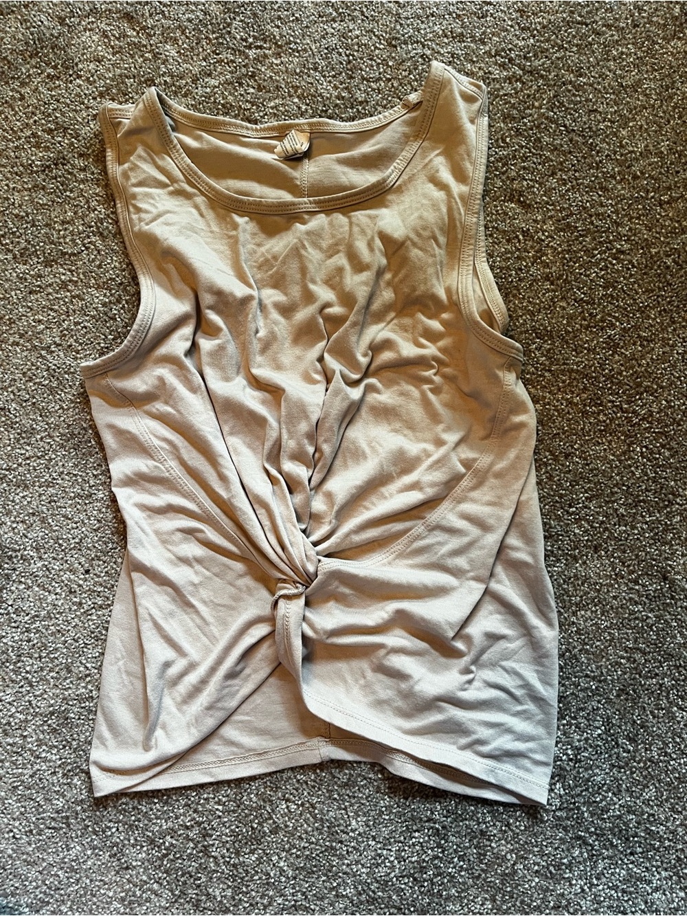 Yogalicious Twist-Front Tank Top - Beige